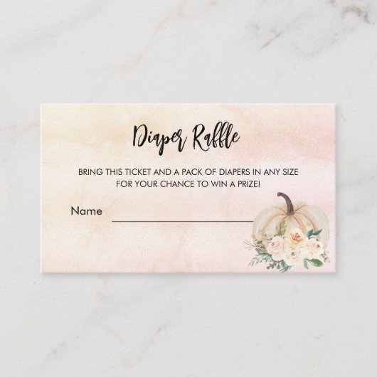 Baby shower pompoenmeisje luidop informatiekaartje (Voorkant)