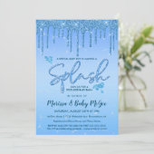 Baby shower pools partij kaart (Staand voorkant)