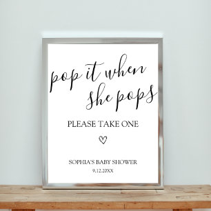 Baby shower Pop het als ze Poppen tekenen Poster