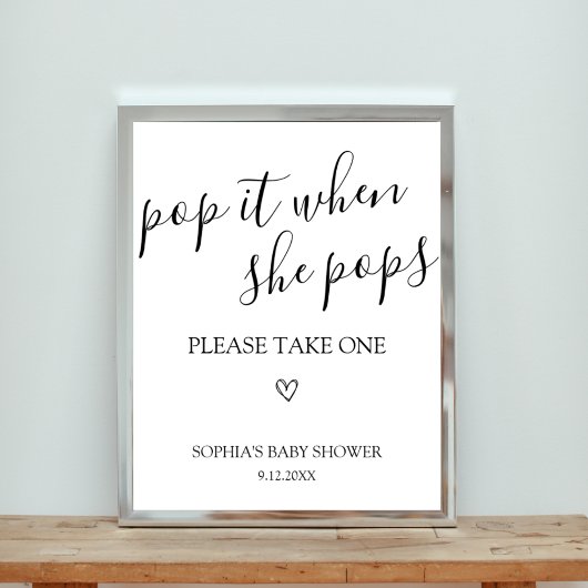Baby shower Pop het als ze Poppen tekenen Poster