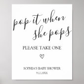 Baby shower Pop het als ze Poppen tekenen Poster (Voorkant)