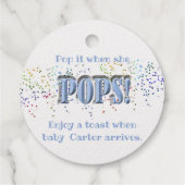 Baby shower Pop het Wanneer Ze Poppen Confetti Bedankjes Labels (Achterkant)