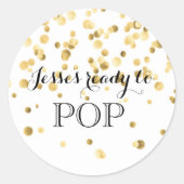 Baby shower Popcorn ze is klaar om te POPPEN Ronde Sticker (Voorkant)