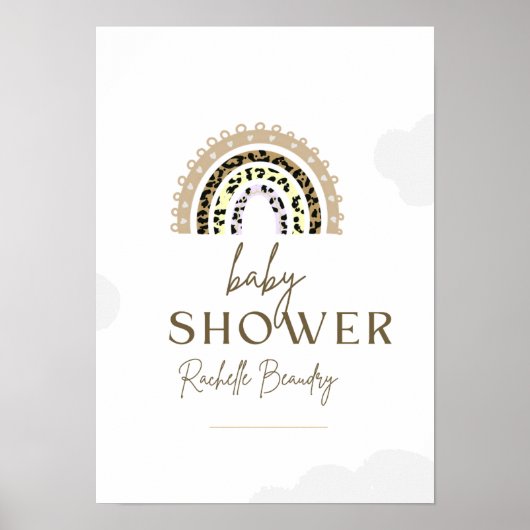 Baby Shower Poster | Cute Baby Borrel (Voorkant)