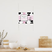 Baby shower Poster van Cowgirl in roze (Keuken)