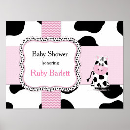 Baby shower Poster van Cowgirl in roze