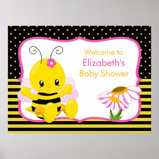 Baby shower Poster  van zoete Baby (Voorkant)