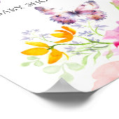Baby shower Posters Butterfly Welkomstbord (Hoek)