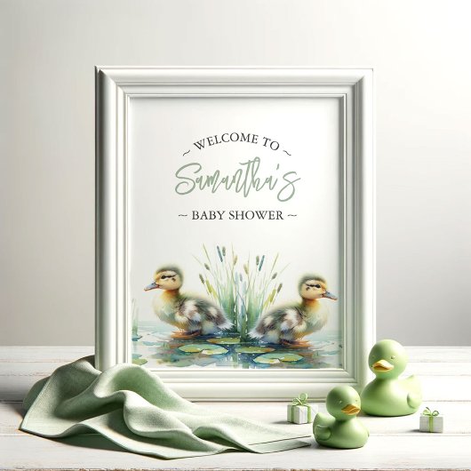 Baby Shower Posters Eend Welkom Bord
