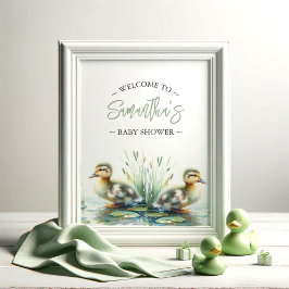 Baby shower Posters eend welkomstbord
