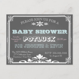 Baby Shower | POTLUCK | schoolbord Uitnodiging Briefkaart