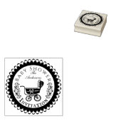 Baby shower Pram Rubber Stamp Rubberstempel (Gestempeld)