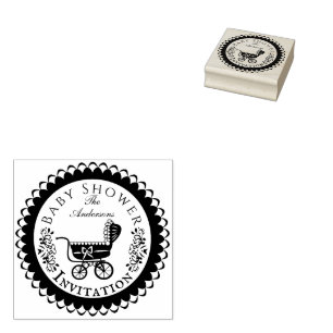 Baby shower Pram Rubber Stamp Rubberstempel