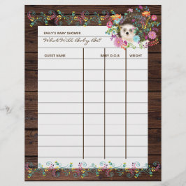 Baby shower Prediction Game - Eelbloemen