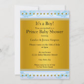 Baby shower Prince Cute Boy Blue Gold Crown Ethnic Kaart (Achterkant)