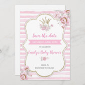 Baby shower Princess behalve de datum Save The Date (Voorkant / Achterkant)