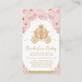 Baby shower Princess Carriage Floral Breng een boe Informatiekaartje