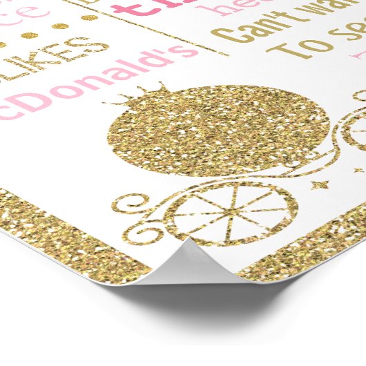 Baby shower Princess girl poster banner (Hoek)