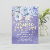 Baby shower prins is onderweg kaart (Staand voorkant)