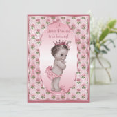 Baby shower  prinses Girl en Rozen Kaart (Staand voorkant)