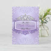 Baby shower prinses Tiara Lavender 2 Kaart (Staand voorkant)