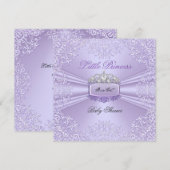  Baby shower prinses Tiara Lavender Kaart (Voorkant / Achterkant)