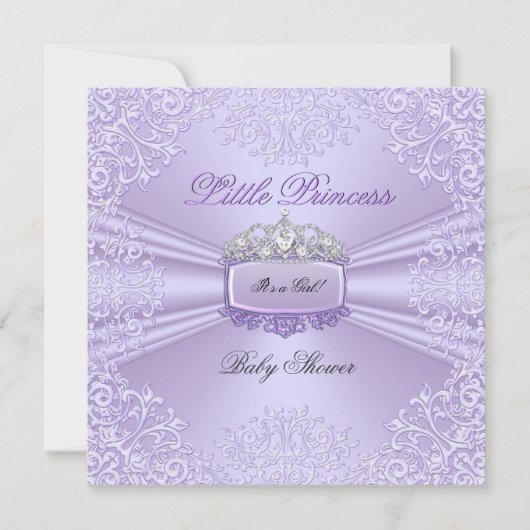  Baby shower prinses Tiara Lavender Kaart (Voorkant)