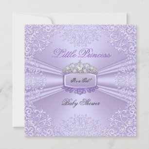  Baby shower prinses Tiara Lavender Kaart