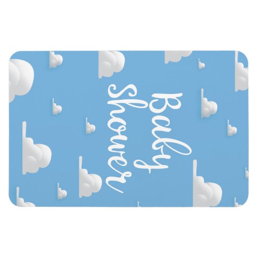 Baby shower Puffy White Clouds Magneet (Horizontaal)