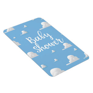 Baby shower Puffy White Clouds Magneet