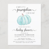Baby shower Pumpkin Blue Waterverf Uitnodiging (Voorkant)