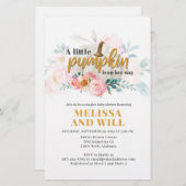 Baby shower Pumpkin Floral Uitnodiging Briefpapier (Voorkant / Achterkant)