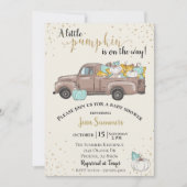 Baby shower Pumpkin Glitter Truck Herfst herfst Kaart (Voorkant)