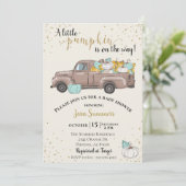 Baby shower Pumpkin Glitter Truck Herfst herfst Kaart (Staand voorkant)