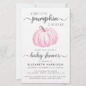 Baby shower Pumpkin Pink Waterverf Uitnodiging (Voorkant)
