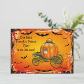 Baby shower Pumpkin Prince Halloween Boy Kaart (Staand voorkant)