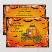 Baby shower Pumpkin Prince Halloween Boy Kaart (Voorkant / Achterkant)