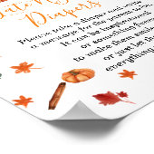 Baby shower Pumpkin Spice Coffee Late Night Luier Poster (Hoek)