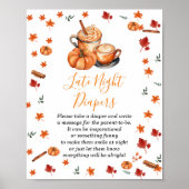 Baby shower Pumpkin Spice Coffee Late Night Luier Poster (Voorkant)