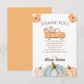 Baby shower Pumpkin Truck Bedankkaart (Voorkant / Achterkant)