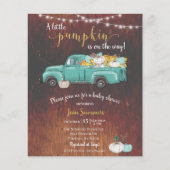 Baby shower Pumpkin Truck Rustic Barn Wood Autumn Flyer (Voorkant)