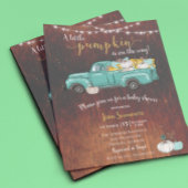 Baby shower Pumpkin Truck Rustic Barn Wood Autumn Flyer