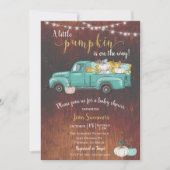 Baby shower Pumpkin Truck Rustic Barn Wood Autumn Kaart (Voorkant)