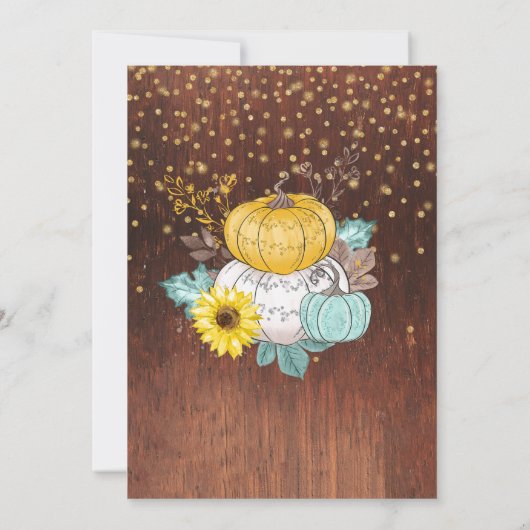 Baby shower Pumpkin Truck Rustic Barn Wood Autumn Kaart (Achterkant)