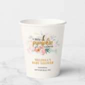 Baby shower Pumpkin Waterverf Floral Papieren Bekers (Achterkant)