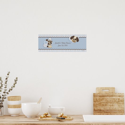 Baby shower Puppy Banner Poster (Keuken)