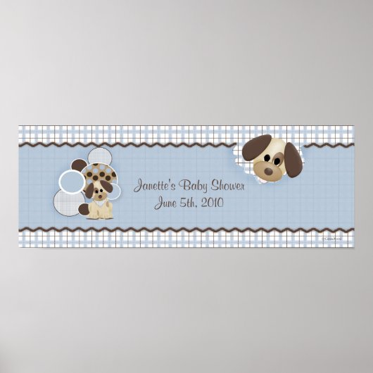 Baby shower Puppy Banner Poster (Voorkant)