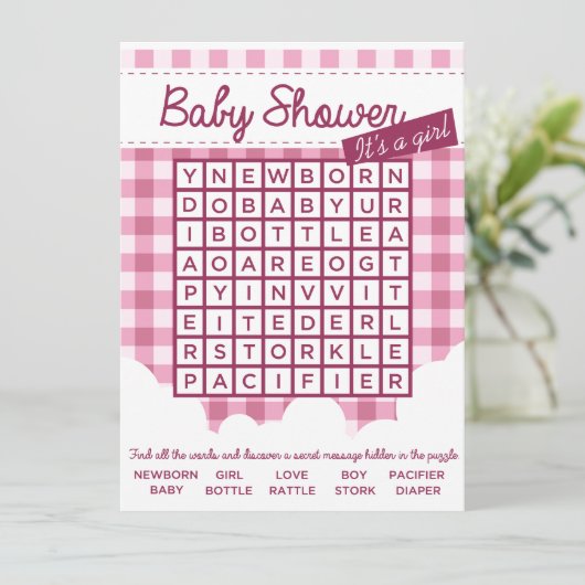 baby shower puzzel kaart (Staand voorkant)