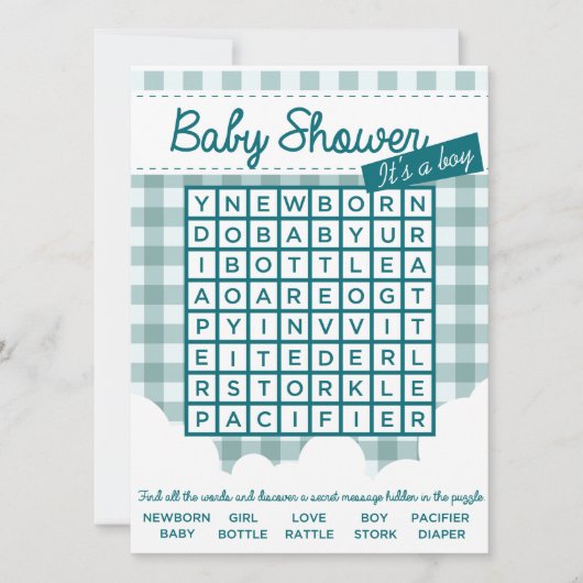 baby shower puzzel kaart (Voorkant)