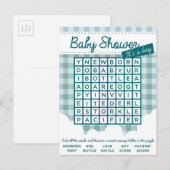 baby shower puzzel uitnodiging briefkaart (Voorkant / Achterkant)